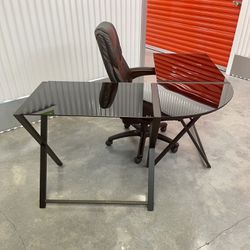 Glass Desk & Chair Set