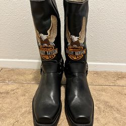 New Harley-Davidson Leather Harness Boots 8.5EE