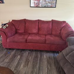 Red Couch With Fold Out Bed