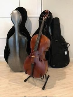 Andre Tellis Model 300 4/4 Cello - Professional Setup, Travel Case Included