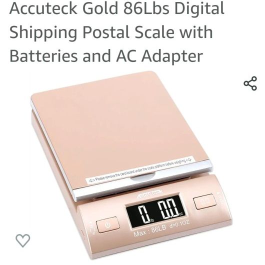 Accuteck Gold 86Lbs Digital Shipping Postal Scale with Batteries and AC  Adapter