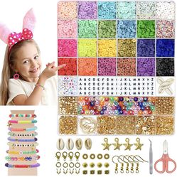 Brand New Bracelet Making Kit,6200pcs Clay Beads for Bracelets Making, 24 Colors Polymer Heishi Beads for Jewelry Making