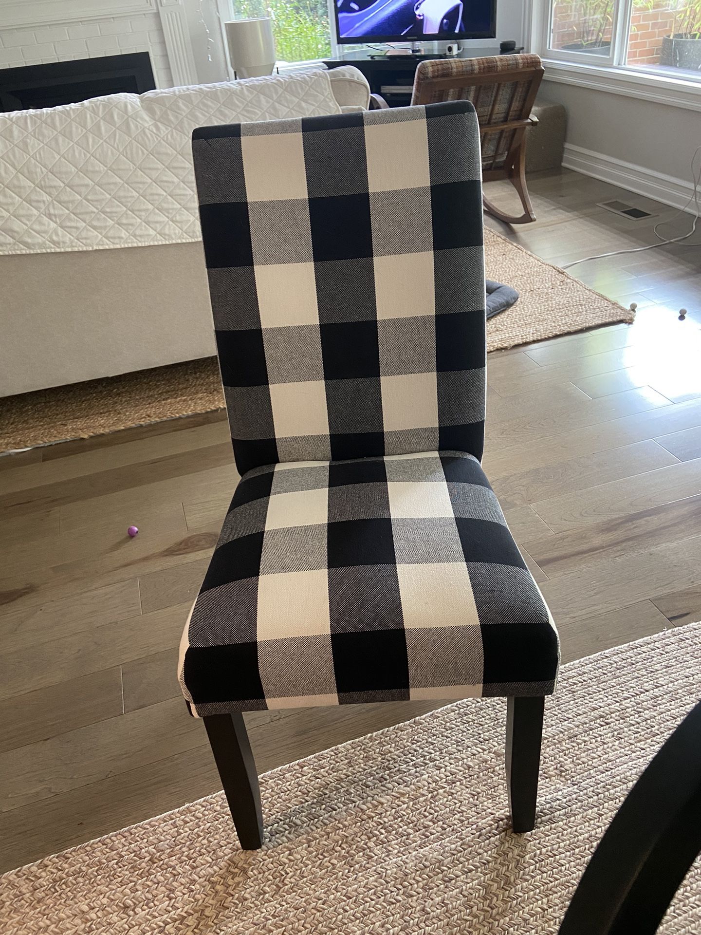 Black Buffalo Plaid Dining Chairs (2)