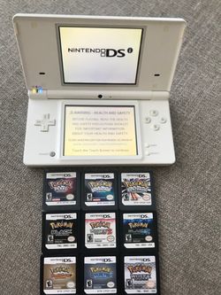 DSi console with 9 Pokémon Games
