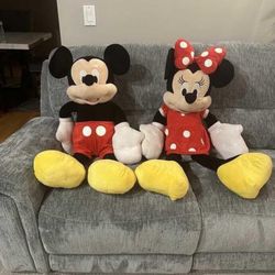 Disney Baby Mickey And Minnie Mouse Jumbo Stuffed Animal Plush Toys 