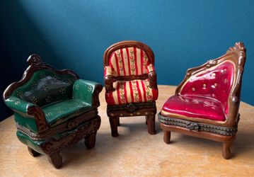 Miniature Victorian Sofa Trinkets - set of 3