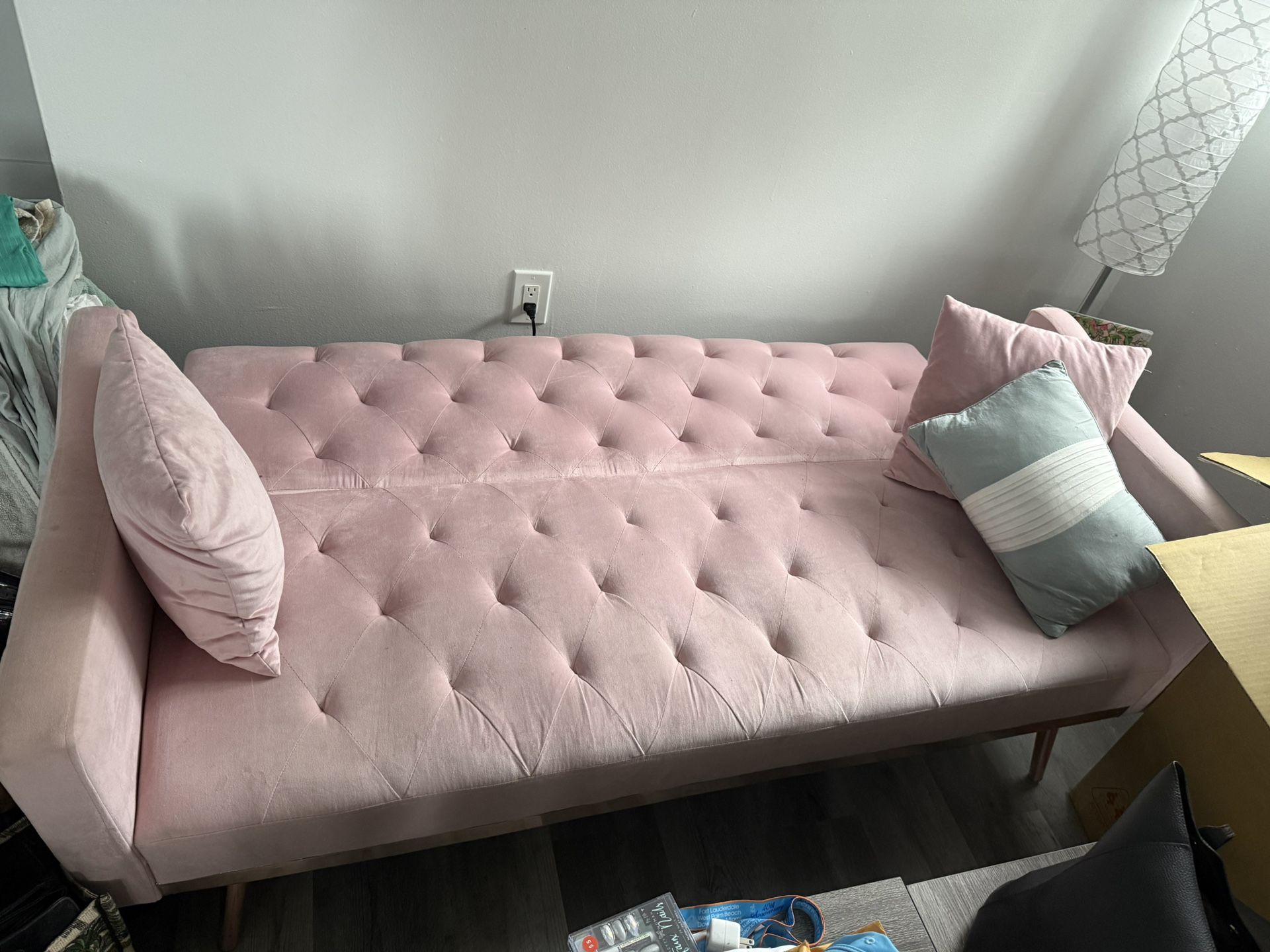 Pink Convertible Couch