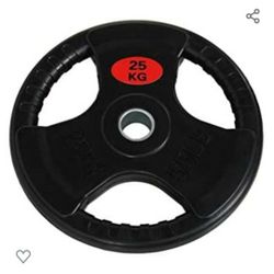 Pair Of 55 Lb Rubber Coated Olympic Weights Brand New Still In The Box
