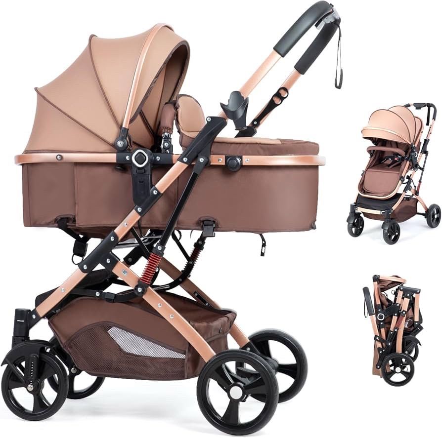 ONLY $65: 2 in 1 Baby Stroller Newborn Foldable Pushchair with Adjustable Canopy Folding