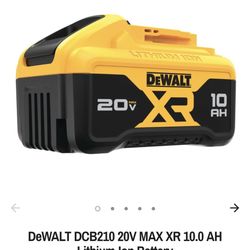 New DeWALT DCB210 20V MAX XR 10.0 AH Lithium-lon Battery W/ Charger