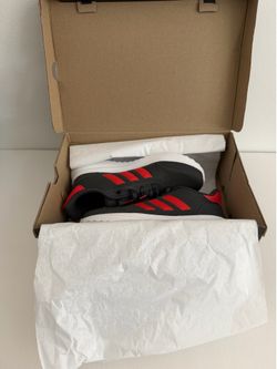 Size 5 new adidas running sneakers black and red colors