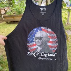 SUCK-IT ENGLAND Funny 4th of July George Washington 1776 Tank Top Men’s Size 2X