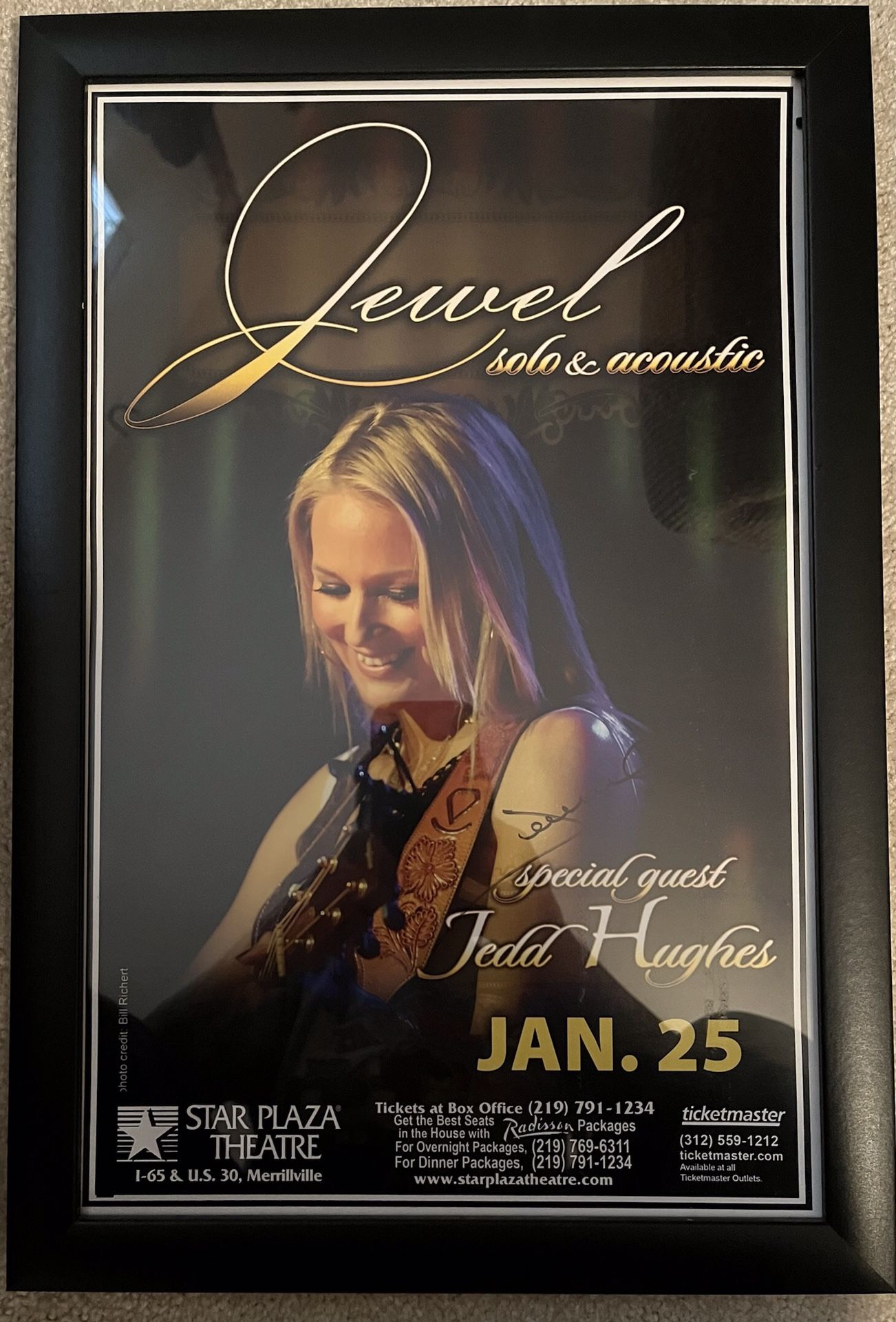 JEWEL CONCERT AUTOGRAPHED TOUR POSTER MINT CONDITION