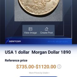 1890 Silver Morgan DOLLAR