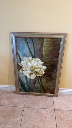 Oil on canvas painting with frame