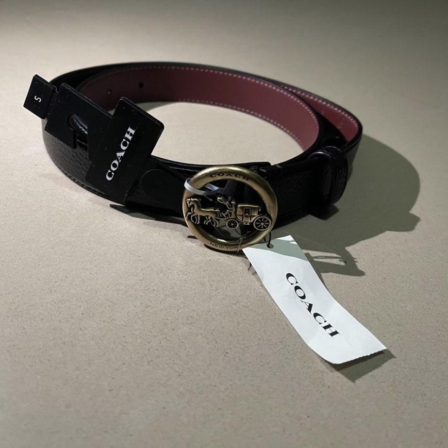 Coach || Classic Buckle Signature Black Refined Calf Leather Belt – Size XL Amazon.com: COACH 38 Mm Cts Harness Signature Leather, Black  main image 3