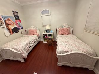 White Twin Bed with Mattress
