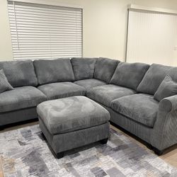 Brand New Super Plush Corduroy Sectional Set 