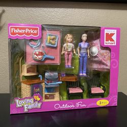 New in Box Loving Family Dollhouse Furniture Outdoor Fun Doll Playset BBQ Pizza Oven Table Dolls
