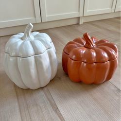 Orange Available - Threshold Tureen Stoneware Fall Décor Pumpkin with removable lid