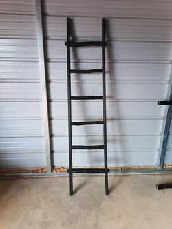 Wooden Decorative Ladder 76in Black