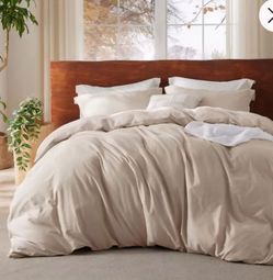 New Beige Duvet Cover Set 3pc, CAL KING