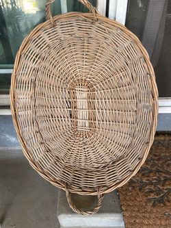 Weaved basket - 28 inches wide / 20 inches deep /. 3 3/4 inches high