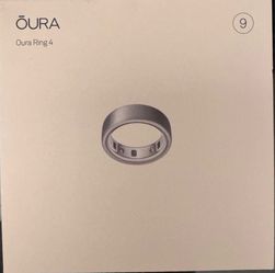 Oura Ring Gen 4 Brushed Silver Size 9 BRAND NEW IN SEALED BOX + 2 Extra Chargers