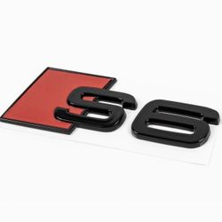 Audi S6 Logo New Metal Black Gloss Badge Emblem Decal for A6 S6 Rear Boot Trunk