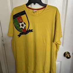  Vintage Cameroun Fecafoot Yellow Puma T-shirt XXL Retro