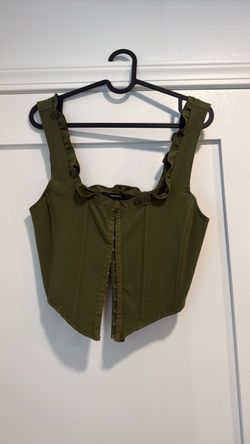 Forever 21 Olive Green Corset Crop Top
