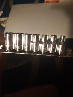 Stanley 7 pc 6 pt metric 1/4 in drive socket set