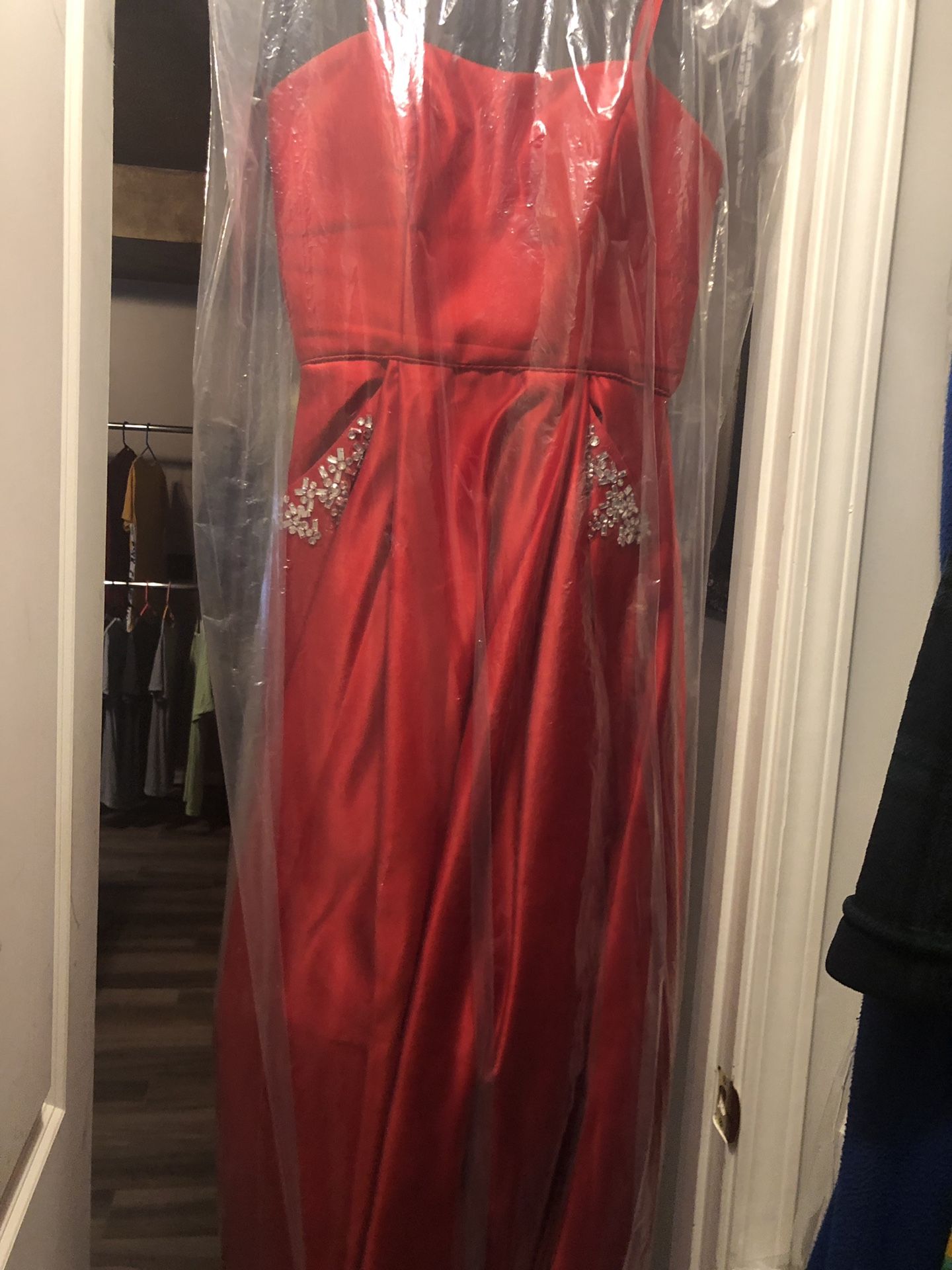 Red prom dress size 7