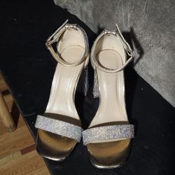 Rhinestone Formal Chunky Heels