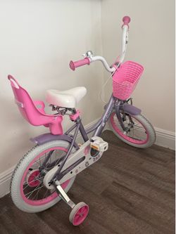 Glerc Maggie Kids Bike with Basket and Training Wheels 16 inch