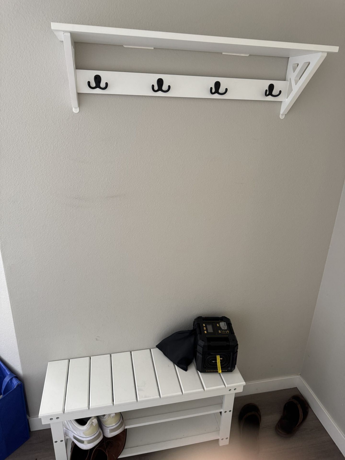 Bench And Coat Rack Set For Entry Way