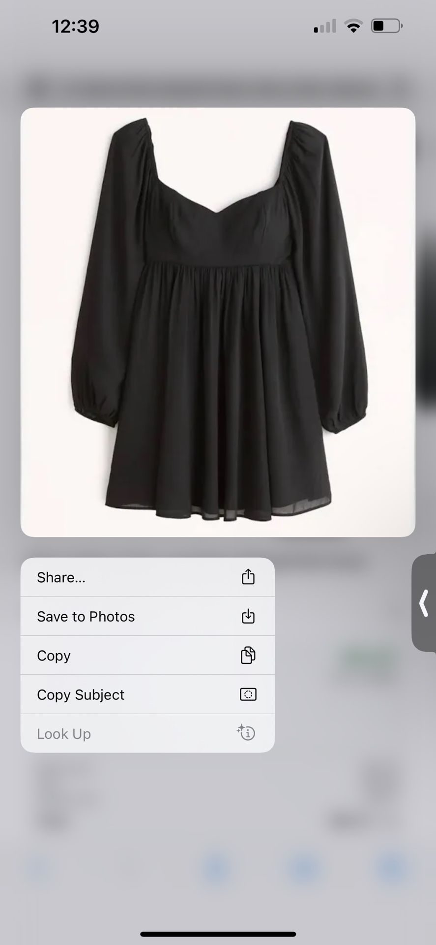 Abercrombie & Fitch Long Sleeve Babydoll Mini Dress. Size M