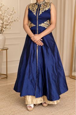 Navy Blue Embroidered Anarkali Kurta