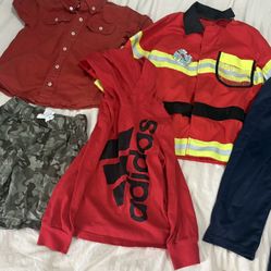 Boys clothes bundle size 4 Adidas Puma firefighter costume