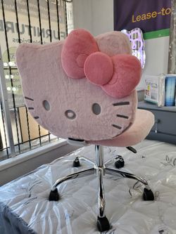 New Hello Kitty Vanity Swivel Chair Pink Fur Teddy Plush Available In Other Characters & Colors 
