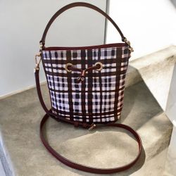 Kate Spade New York EVA CITY PLAID Small Bucket Crossbody