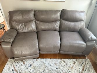 Leather Couch With Electric Recliners