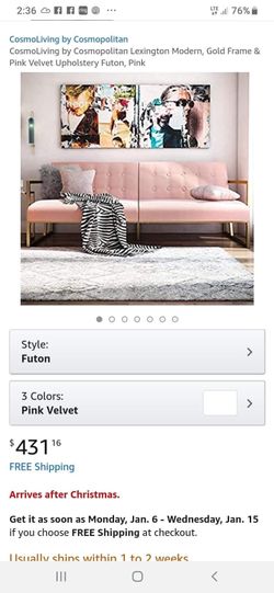 New futon sofa pink