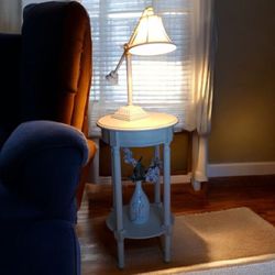 Side Table And Lamp