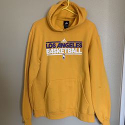 Men Adidas LA Lakers Hoodie Gold Sweater Cotton Medium. Used Good Condition.