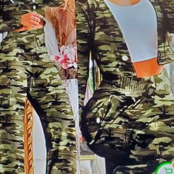 Army Print Xl Women's Out Fit