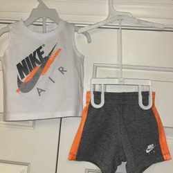 Toddler sz 12M White /gray/orange Nike short set