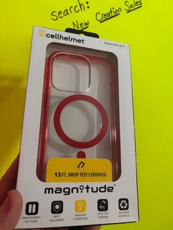 BRAND NEW cellhelmet Magnitude MagSafe Compatible Clear Red Case for Apple iPhone 14 Pro 6.1 Inch 2022 13 FT Drop Tested Anti Yellowing Phone Cover