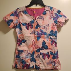 BUTTERFLIES SCRUB TOP