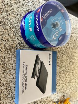 Amicool External DVD Drive & Verbatim CD-R 50 Pack